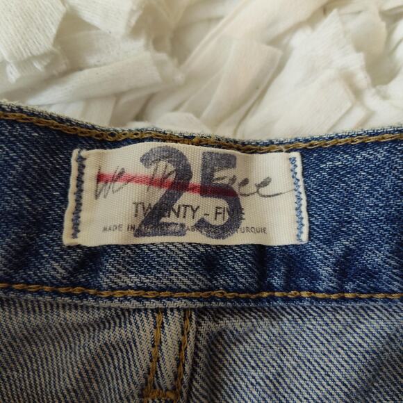 Free People We The Free Jeans Womens 25 Blue High Rise Button Fly Vintage Wash - Picture 9 of 14